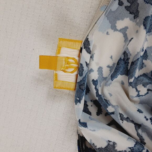 Liz Lange Womens Knit Dress Size Large Blue Multi Floral Sleeveless Wrap Front - Picture 4 of 11